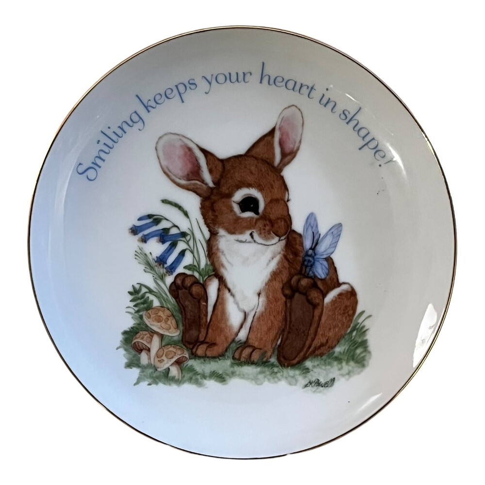 VTG Lasting Memories LK Powell American Greeting Wall Plate Easter Bunny Smiling